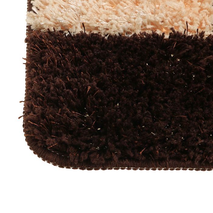 Коврик для ванной "Шахматная доска", цвет коричневый