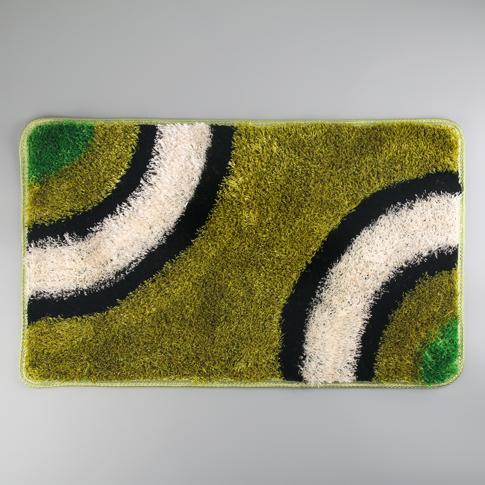 Коврик для ванной "Круги на воде", цвет зелёный