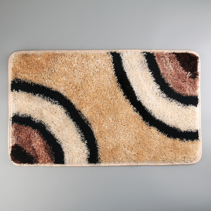 Коврик для ванной "Круги на воде", цвет коричневый