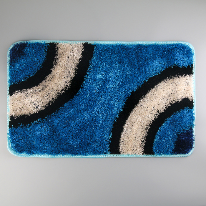 Коврик для ванной "Круги на воде", цвет синий