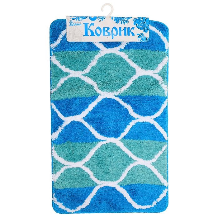 Коврик для ванной "Вега", цвет голубой