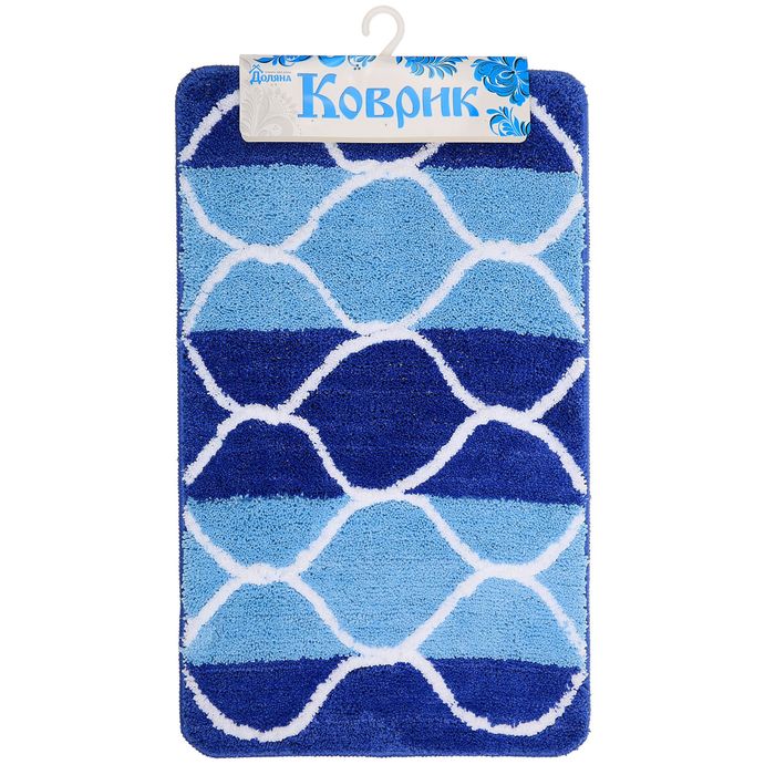 Коврик для ванной "Вега", цвет синий
