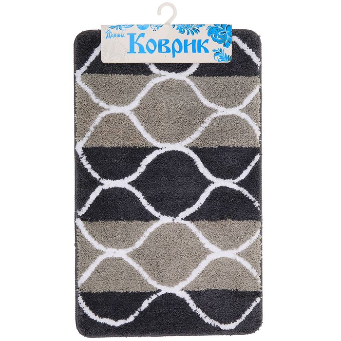 Коврик для ванной "Вега", цвет серый