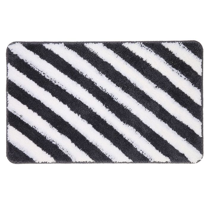 Коврик для ванной "Полосы", цвет чёрный