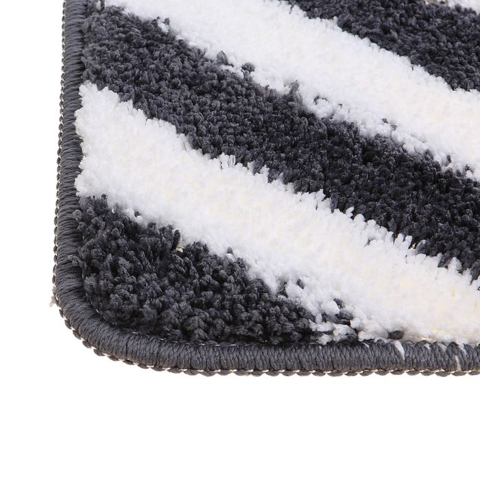 Коврик для ванной "Полосы", цвет чёрный