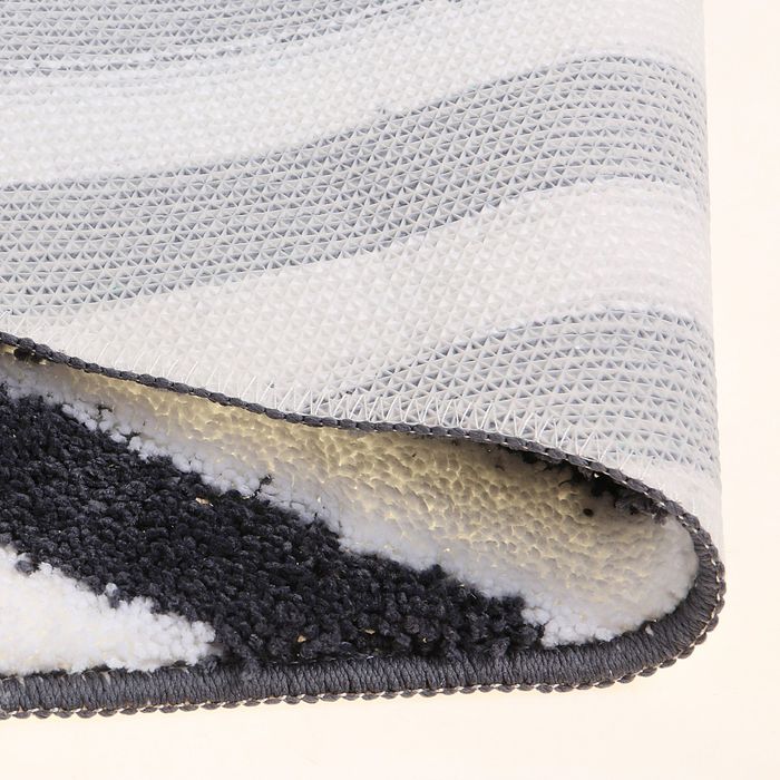 Коврик для ванной "Полосы", цвет чёрный