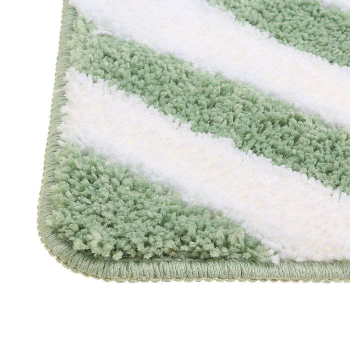 Коврик для ванной "Полосы", цвет зелёный