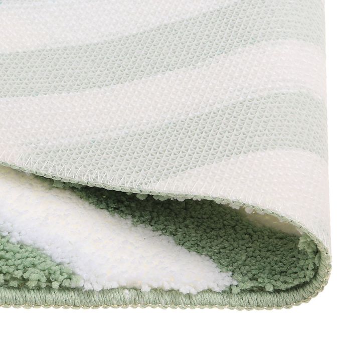 Коврик для ванной "Полосы", цвет зелёный