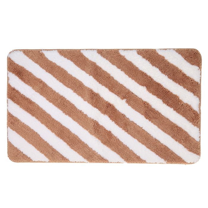 Коврик для ванной "Полосы", цвет коричневый