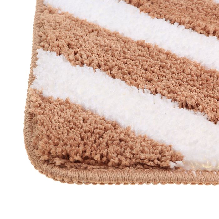 Коврик для ванной "Полосы", цвет коричневый