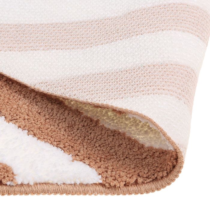 Коврик для ванной "Полосы", цвет коричневый