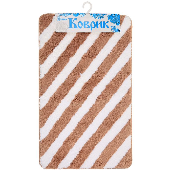 Коврик для ванной "Полосы", цвет коричневый