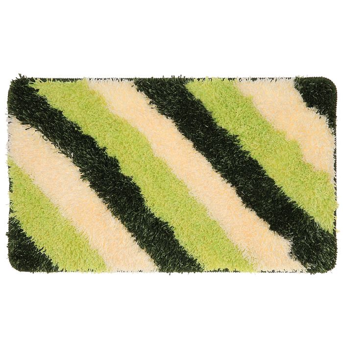 Коврик для ванной "Штрихи", цвет зелёный