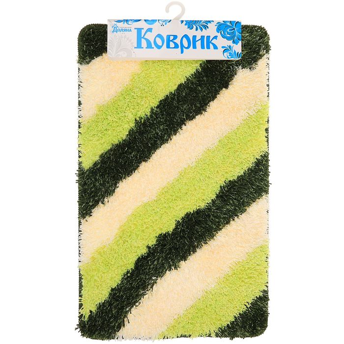 Коврик для ванной "Штрихи", цвет зелёный