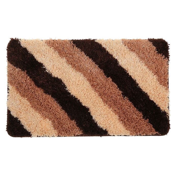 Коврик для ванной "Штрихи", цвет коричневый