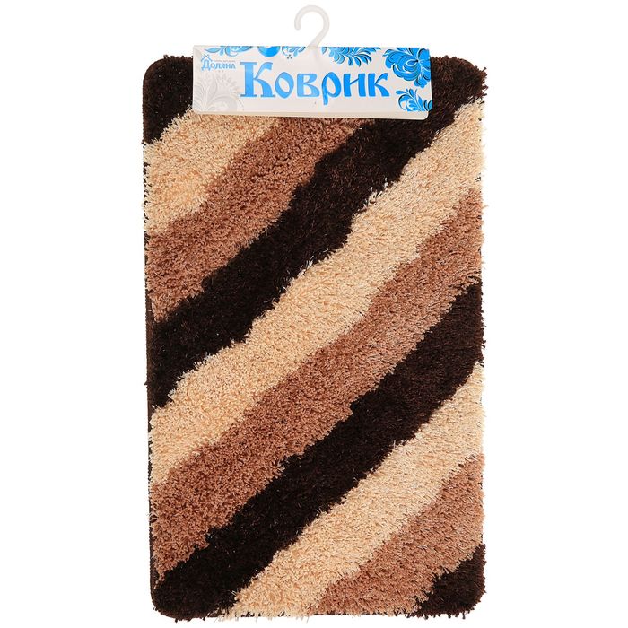 Коврик для ванной "Штрихи", цвет коричневый