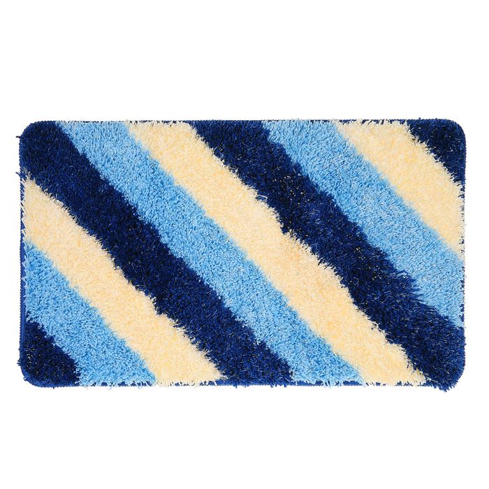 Коврик для ванной "Штрихи", цвет голубой