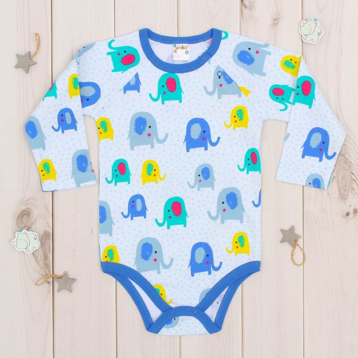 Комплект детский (3 предмета), рост 74 см, принт слоники