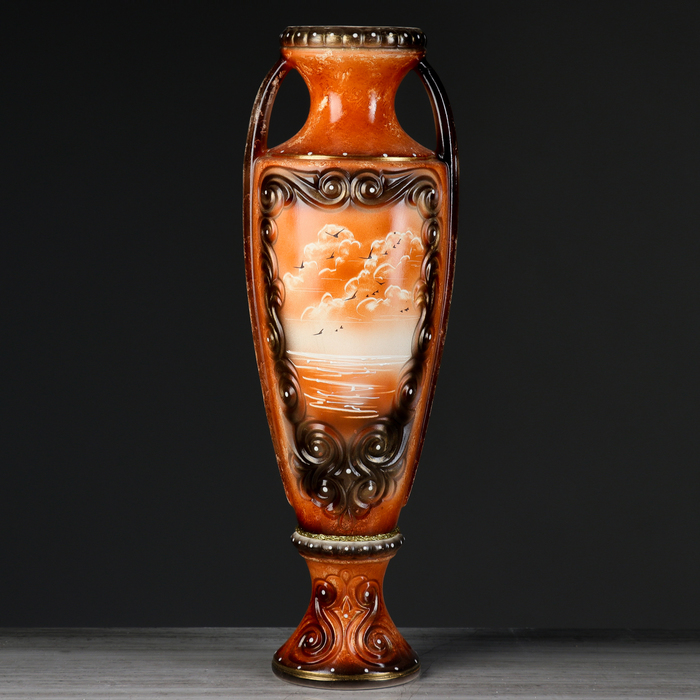 Ваза "Веста" жемчуг  корабль