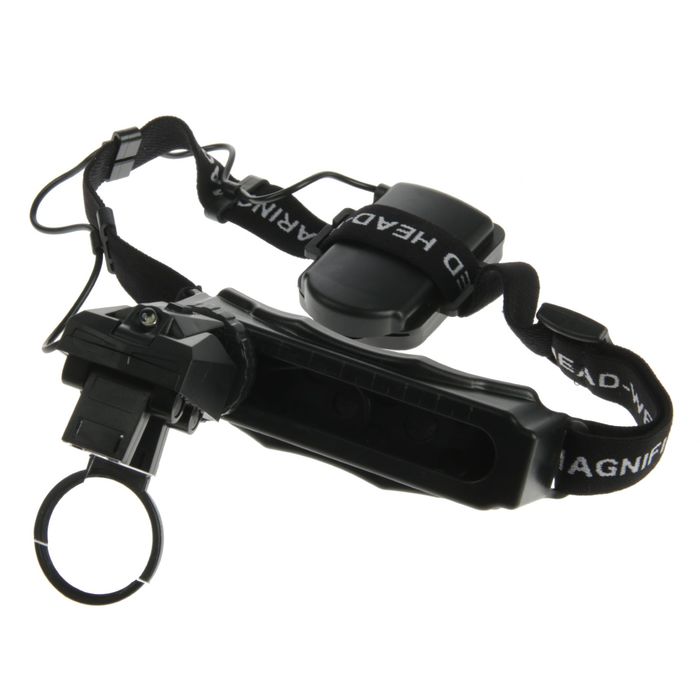 Лупа 1х-3.5х, налобная, бинокулярная, с подсветкой, 5 линз в комп-те, 3 ААА, 14х15х7.5 см