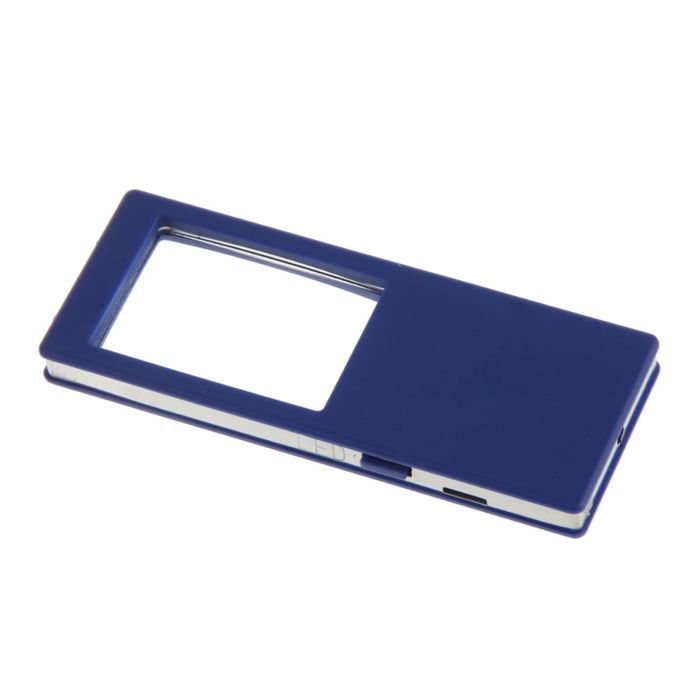 Лупа 3х, прямоугольная, с лазером и фонариком, 2 диода, 3 табл., 9х3.5х1 см