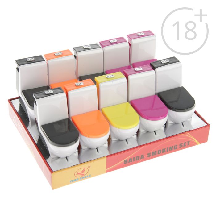 Зажигалка пьезо "Унитаз", металл, пластик, цвет микс, 3*6*7см