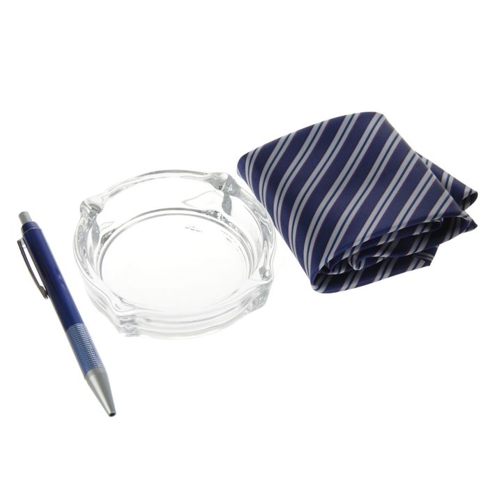 Набор подарочный 3в1 (галстук+пепельница+ручка), в карт коробке, 24*14,5*4см