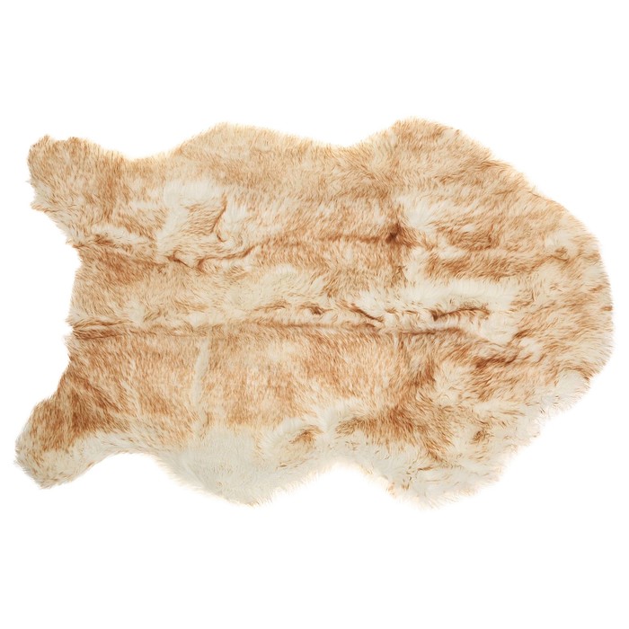 Коврик с длинным синтетическим ворсом 60х90 см, "Шкурка" коричневый