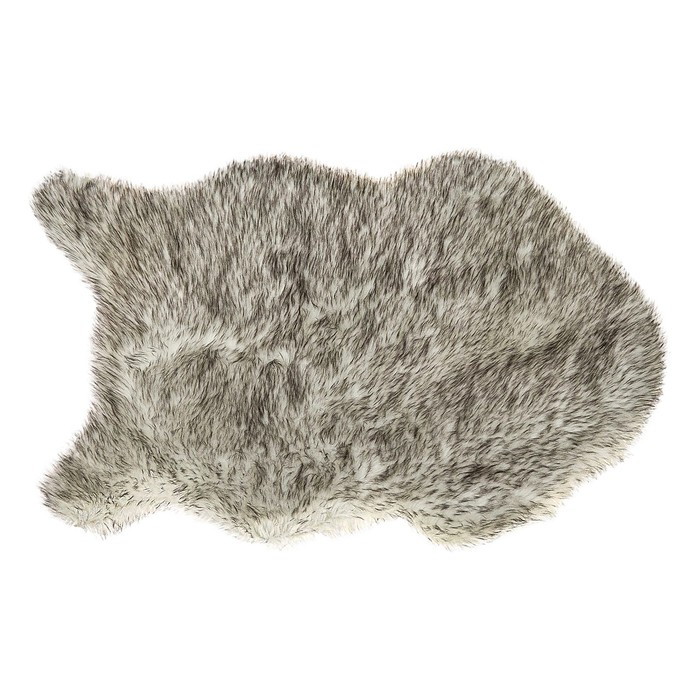 Коврик с длинным синтетическим ворсом 60х90 см, "Шкурка" серый