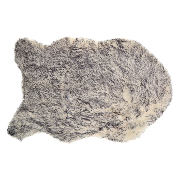 Коврик с длинным синтетическим ворсом 60х90 см, "Шкурка" чёрный