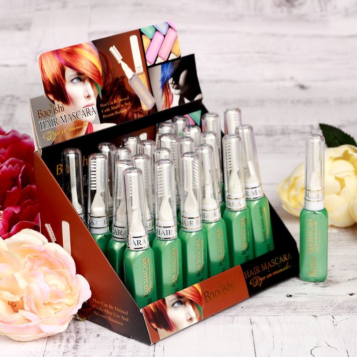 Гель для волос смываемый, с щеточкой, 18 гр, цвет зеленый