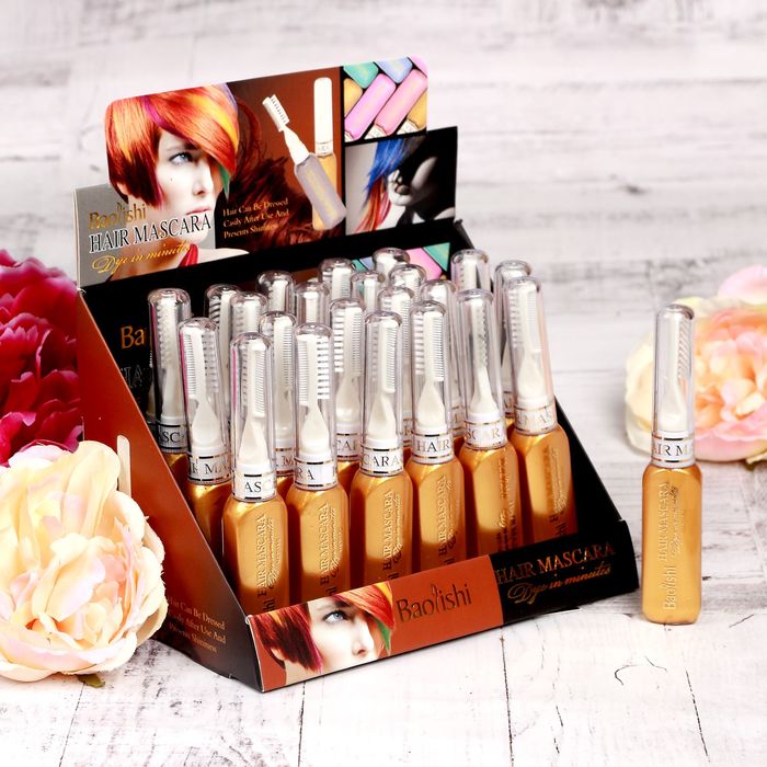 Гель для волос смываемый, с щеточкой, 18 гр, цвет золото