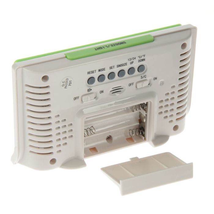 Часы настольные электронные прямоугольные, горизонтальные, микс, батарейки 3 х ААА, 13,5 х 3,5 х 8 см