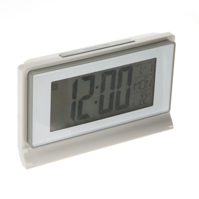 Часы настольные электронные прямоугольные, горизонтальные, микс, батарейки 3 х ААА, 13,5 х 3,5 х 8 см