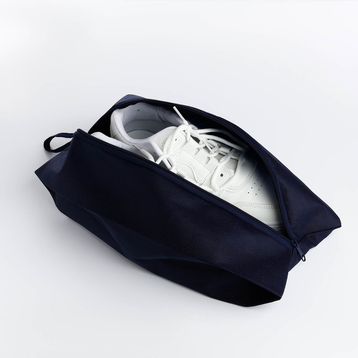 Сумка для обуви на молнии, 1 отдел, цвет синий