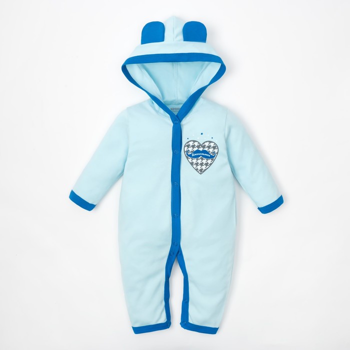 Комбинезон детский с капюшоном "Джентльмен", рост 62-68 см, 3-6 мес (22 р-р)