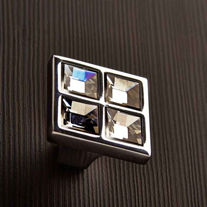 Ручка-кнопка BOYARD RC411CP, с кристаллами, цвет хром