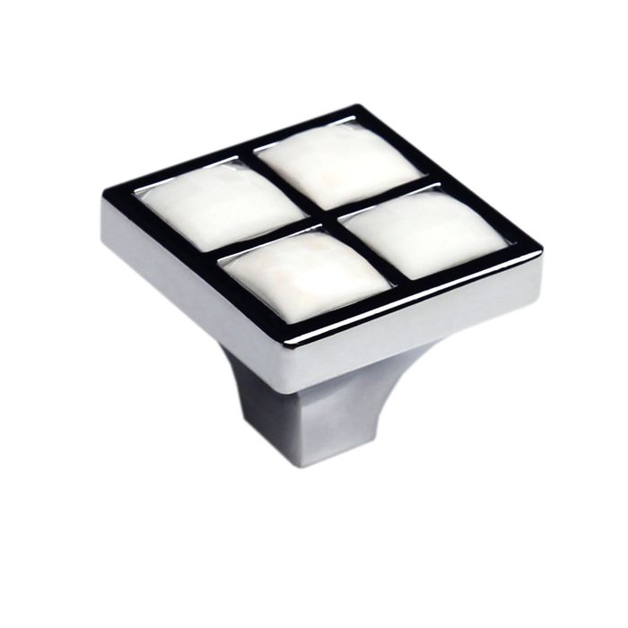 Ручка-кнопка BOYARD RC411CP/CrW, с черной вставкой, цвет хром