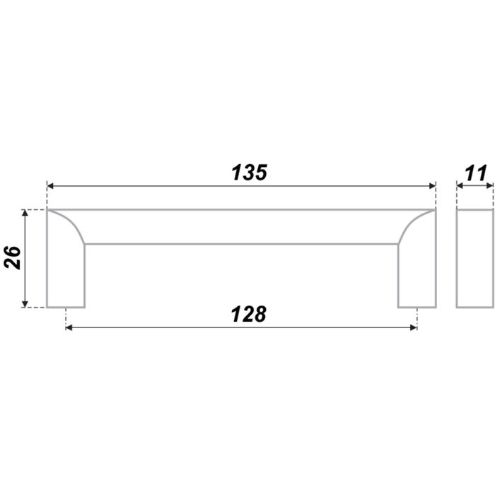 Ручка-скоба BOYARD RS052SC.4, 128 мм, цвет матовый хром