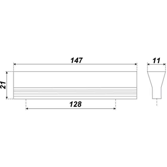 Ручка-скоба BOYARD RS057AL.4, 128 мм, алюминиевая