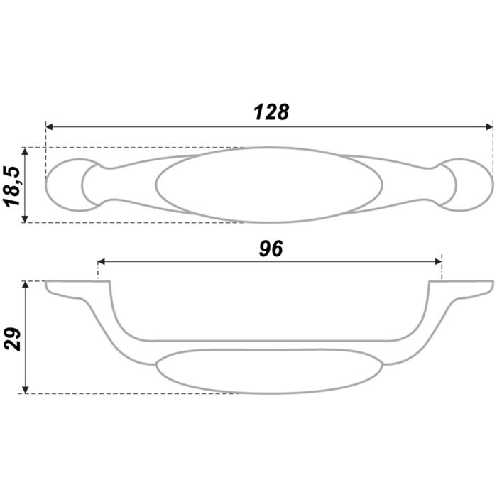 Ручка-скоба BOYARD RS113AB.3, 96 мм, узор 2, цвет антикварная бронза