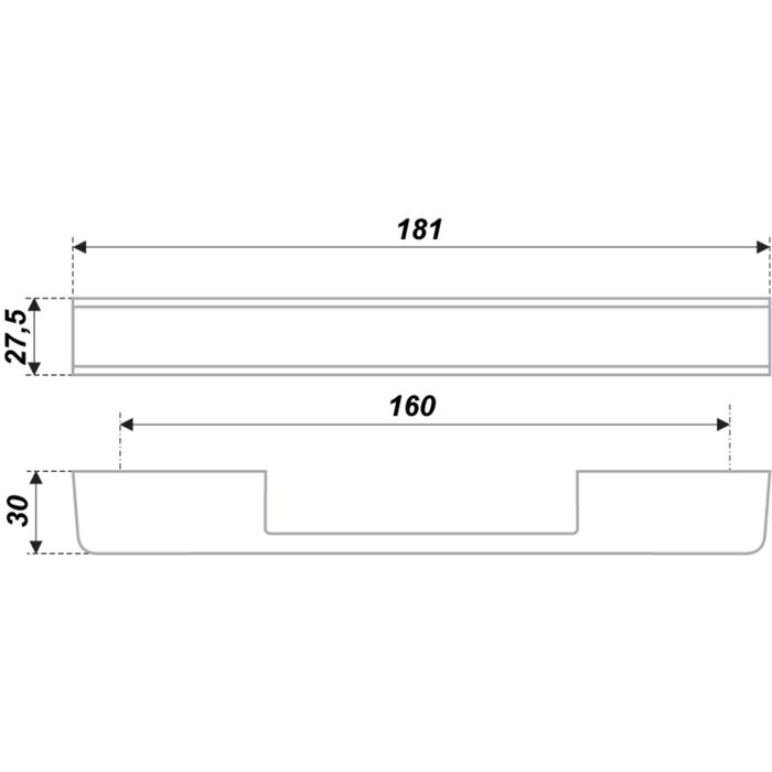 Ручка-скоба BOYARD RS266CP/W.4, 160 мм, цвет хром с белой вставкой