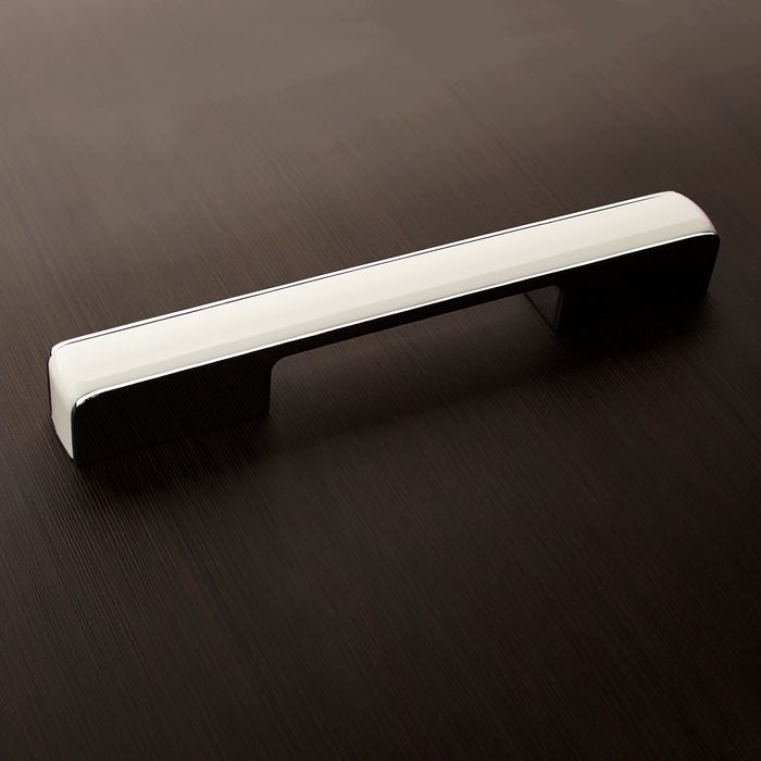 Ручка-скоба BOYARD RS266CP/W.4, 224 мм, цвет хром с белой вставкой