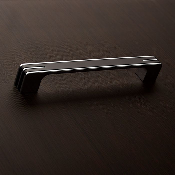 Ручка-скоба BOYARD RS267CP/BL.4, 160 мм, цвет хром с черной вставкой