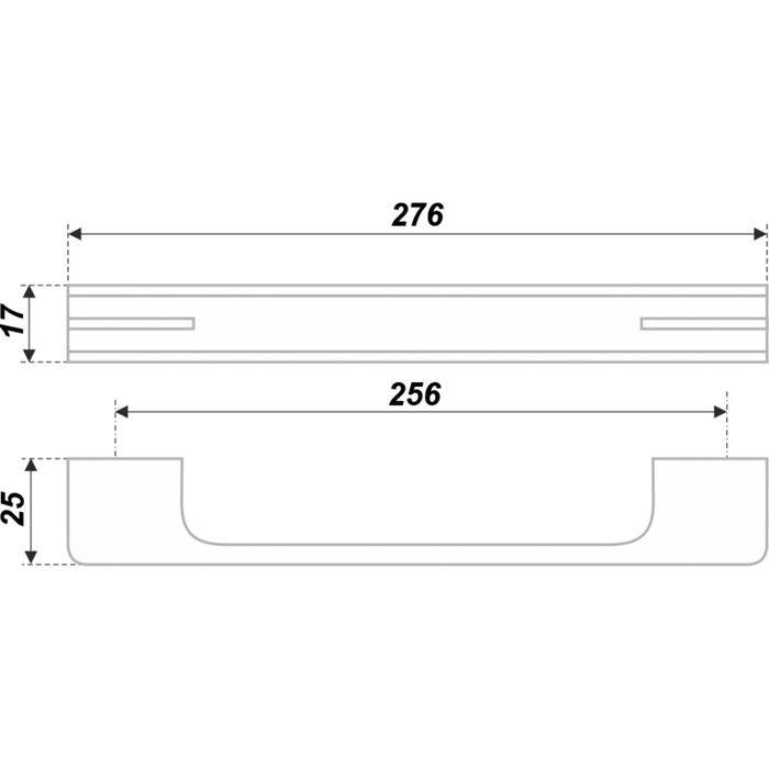 Ручка-скоба BOYARD RS267CP/BL.4, 256 мм, цвет хром с белой вставкой