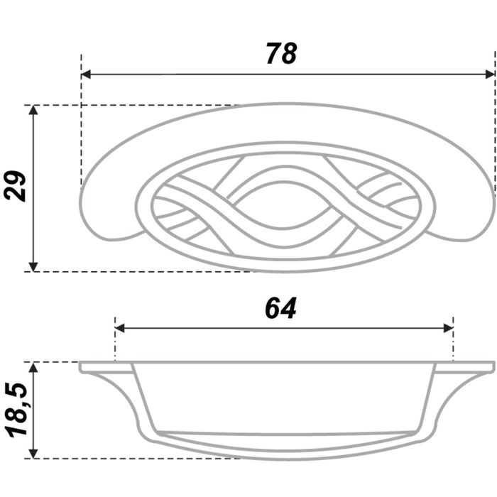 Ручка-скоба BOYARD RS406BAZ.21, 64 мм, цвет античный цинк
