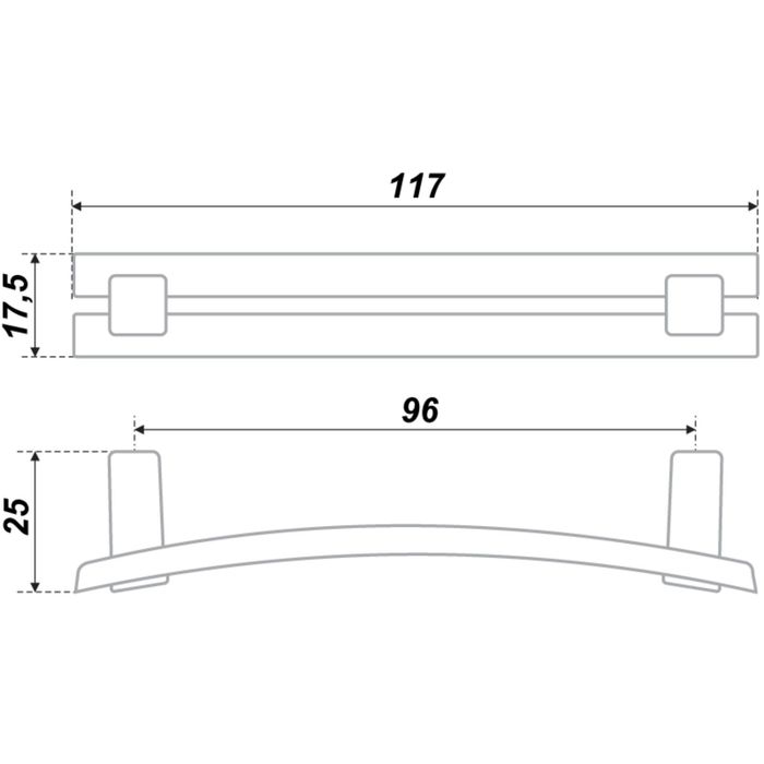 Ручка-скоба BOYARD RS408BAZ.4, 96 мм, цвет античный цинк