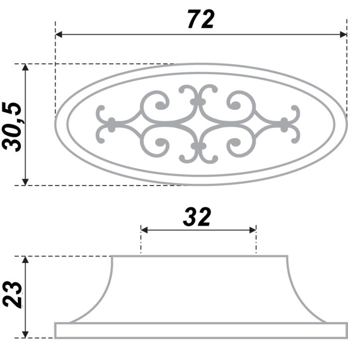 Ручка-скоба BOYARD RS412EAB.4, 32 мм, цвет античная латунь