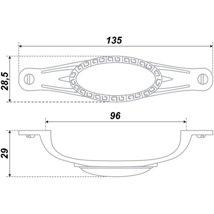 Ручка-скоба BOYARD RS415EAB.4, 96 мм, цвет античная латунь
