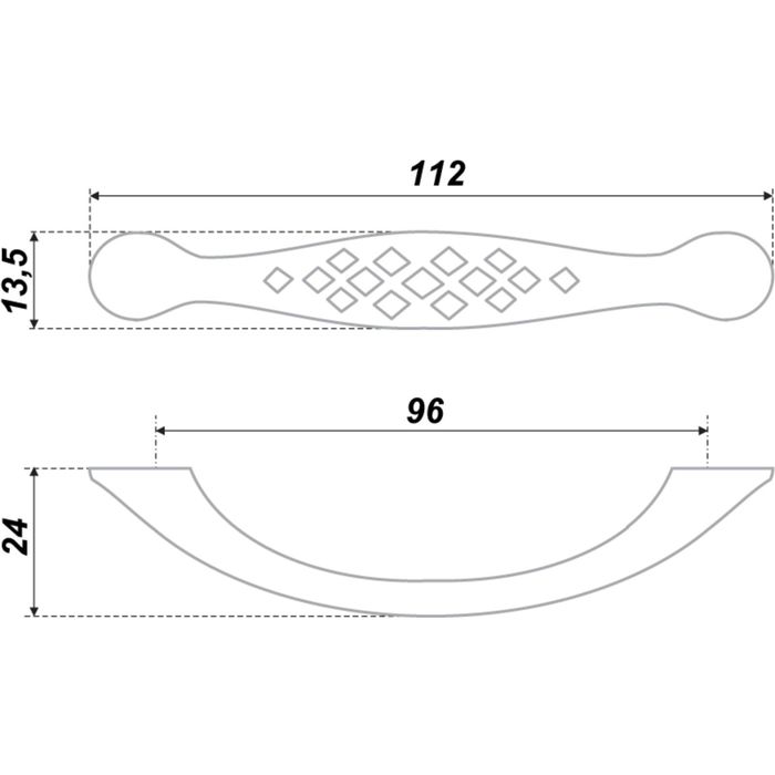 Ручка-скоба BOYARD RS419EAB.3, 96 мм, цвет античная латунь
